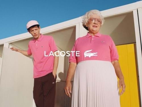 Lacoste young man and elderly woman